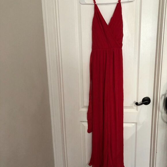 Beyond‎ Words Women Romper V-Neck Spaghetti Strap Tie Waist Pink Size XS NWT - Picture 6 of 7